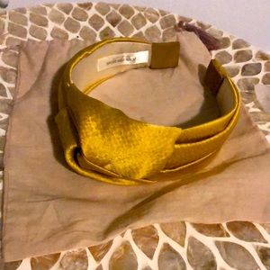 Jennifer Behr topknot headband gold/yellow silk